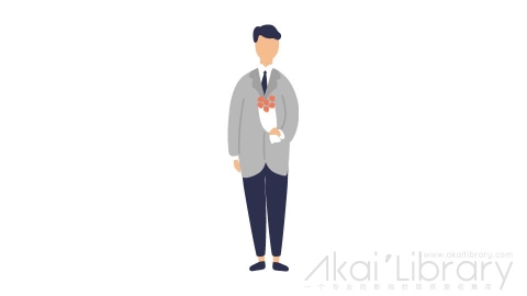 图片素材 扁平手捧花男人插画卡通日常角色人物-57