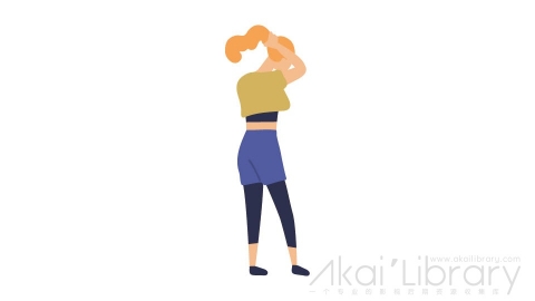 图片素材 扁平扎头发女人插画卡通日常角色人物-29