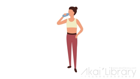 图片素材 扁平喝水女生运动插画卡通日常角色人物-6