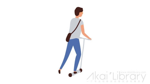 图片素材 扁平滑板车男人插画卡通日常角色人物-12