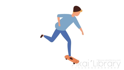 图片素材 扁平滑板男人插画卡通日常角色人物-15