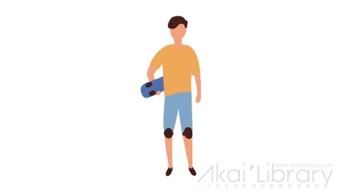 图片素材 扁平滑板男人运动插画卡通日常角色人物-9