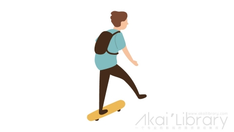 图片素材 扁平滑板男生运动插画卡通日常角色人物-30