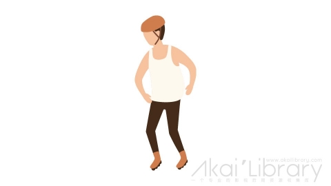 图片素材 扁平轮滑男生运动插画卡通日常角色人物-34
