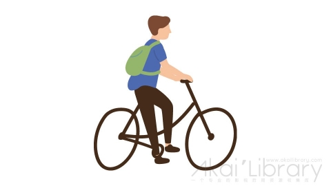 图片素材 扁平骑自行车男人插画卡通日常角色人物-21