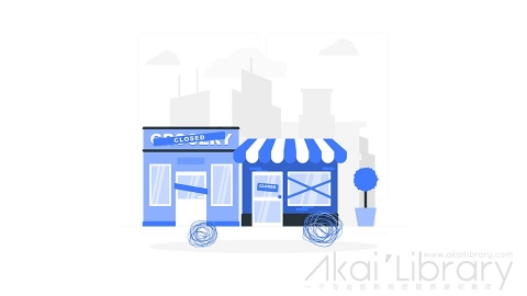 图片素材 疫情期间闭店关门停业插画扁平场景