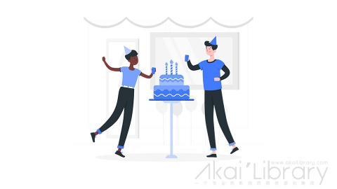 图片素材 生日蛋糕过生日庆祝插画扁平场景