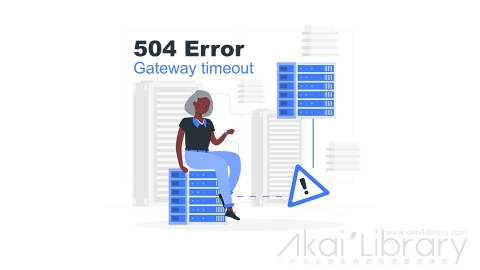 图片素材 504网页错误网关超时服务器插画扁平场景