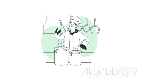 图片素材 烹饪做饭厨房料理线条扁平场景