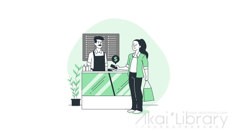 图片素材 移动支付线条扁平场景