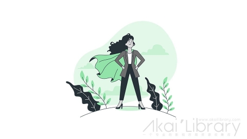 图片素材 女超人女强人女权线条扁平场景