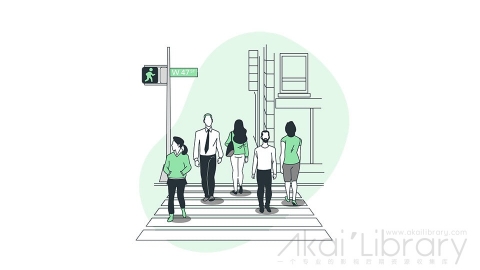 图片素材 人行道红绿灯路口斑马线街道线条扁平场景