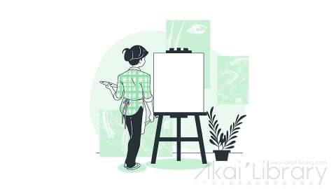图片素材 绘画画画油画画架画布线条扁平场景