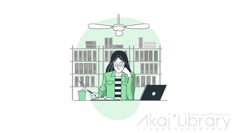 图片素材 看书学习考研复习作业线条扁平场景