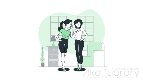 图片素材 悄悄话交谈秘密八卦线条扁平场景