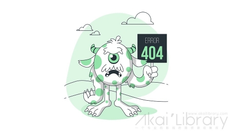 图片素材 怪兽404错误页面线条扁平场景