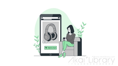 图片素材 网上购物消费电商购物车线条扁平场景