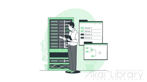 图片素材 服务器主机检查线条扁平场景