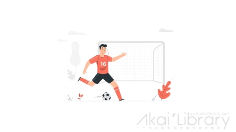 图片素材 守门员足球运动员比赛插画扁平场景