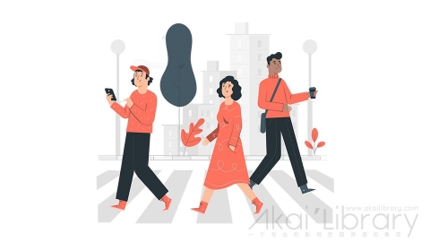 图片素材 人行道红绿灯路口斑马线街道插画扁平场景
