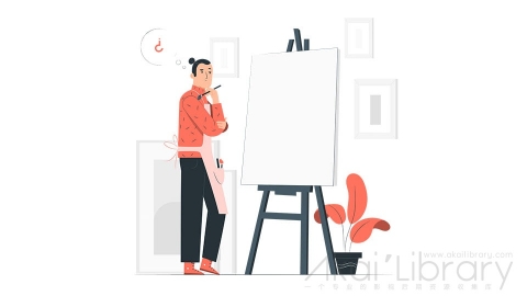 图片素材 绘画画画油画画架画布插画扁平场景