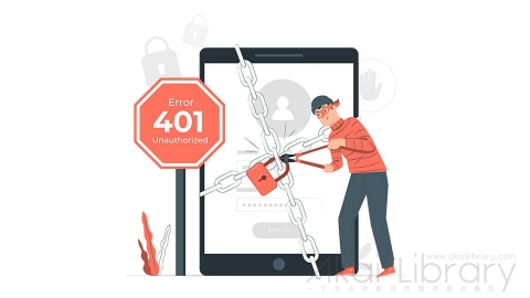 图片素材 401界面错误未授权插画扁平场景