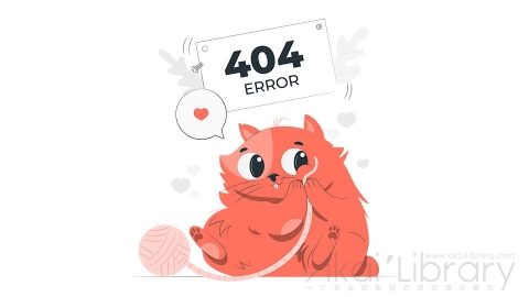 图片素材 404错误页面与可爱的猫插画扁平场景