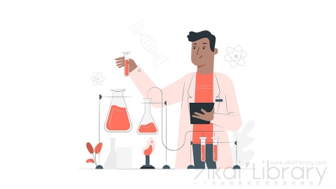 图片素材 科学家实验室医学研究化学插画扁平场景