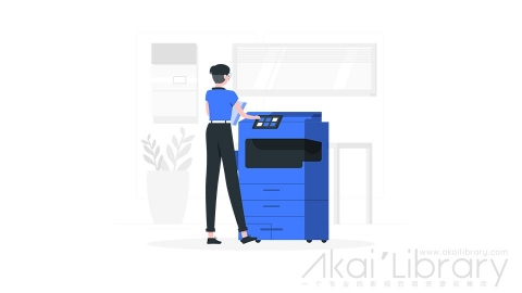 图片素材 复印机打印机扫描仪影印插画扁平场景