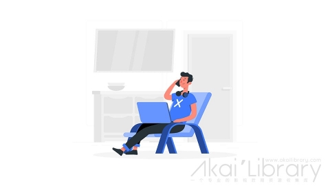 图片素材 在家远程办公自由职业者插画扁平场景