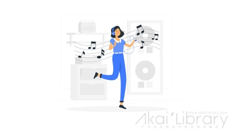 图片素材 音乐听歌插画扁平场景