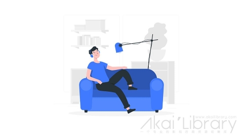 图片素材 在家放松休息宅插画扁平场景