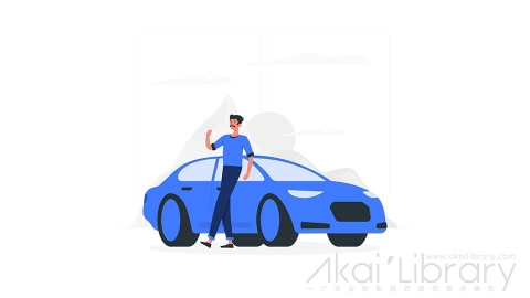 图片素材 开车司机驾驶私家车插画扁平场景