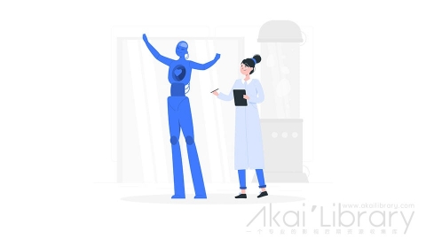 图片素材 机器人人工智能AI未来科技插画扁平场景