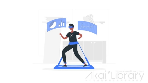 图片素材 虚拟现实VR体感插画扁平场景