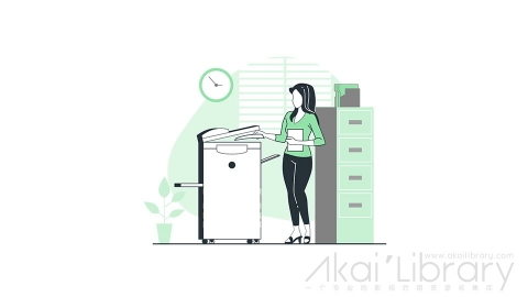 图片素材 复印机打印机扫描仪影印线条扁平场景