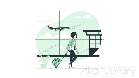 图片素材 机场出行航班出行旅行线条扁平场景