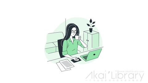 图片素材 在家远程办公自由职业者线条扁平场景