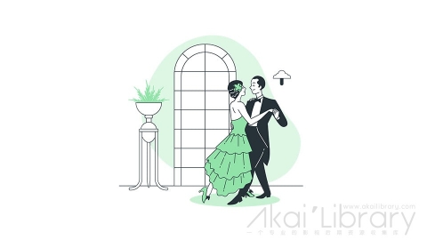 图片素材 绅士复古风格礼服经典电影线条扁平场景