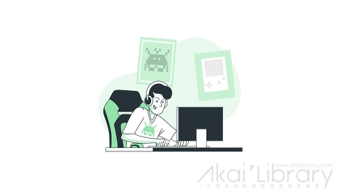 图片素材 玩电子游戏网游电竞线条扁平场景