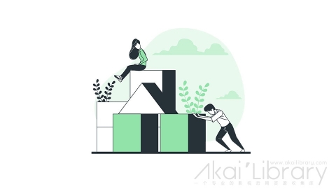 图片素材 搭积木模块线条扁平场景