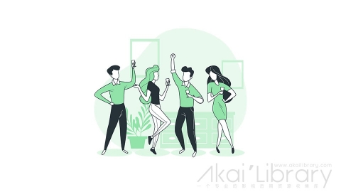 图片素材 庆祝生日派对惊喜线条扁平场景