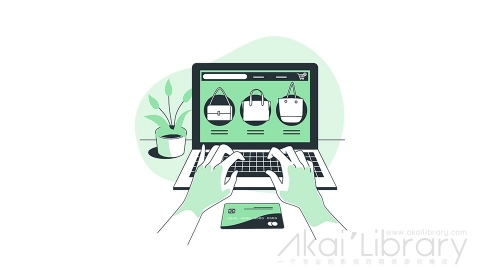 图片素材 网上购物电商消费线条扁平场景