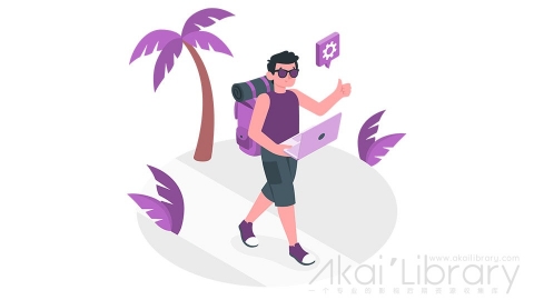 图片素材 自由职业者远程办公度假旅游等距立体场景