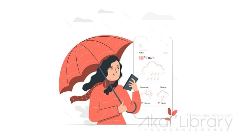 图片素材 天气预报插画扁平场景