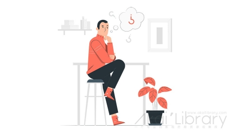 图片素材 思考想法思想考虑疑惑插画扁平场景