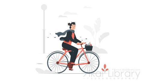 图片素材 骑自行车兜风骑行插画扁平场景