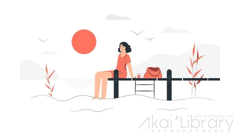 图片素材 晴天阳光插画扁平场景