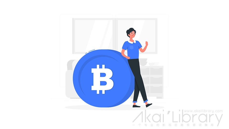 图片素材比特币虚拟货币数字货币插画扁平场景 源库素材网