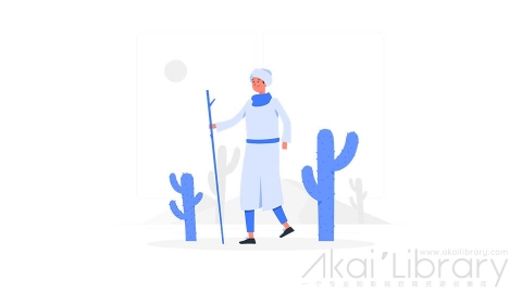 图片素材 穿越沙漠旅行插画扁平场景